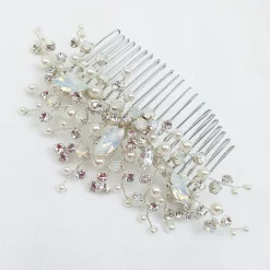 Beads & Beyond Adeline Opal Kristall und Perle Hochzeit Haarkamm* Vintage-kopfbedeckungen | Haarschmuck Aus Kristall