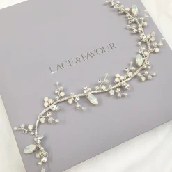 Beads & Beyond Adeline Opal Kristall und Perle Hochzeit Haarsträhne* Haarschmuck Aus Kristall | Blaue Haar-accessoires
