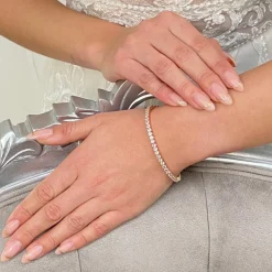 Lace & Favour Alanna Simple Cubic Zirkonia Tennisarmband (Rose Gold)* Geschenke Für Brautjungfern | Kristall-hochzeitsschmuck