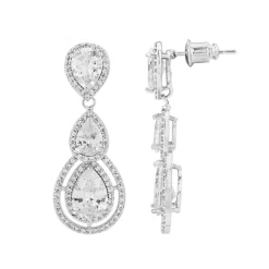 Lace & Favour Alessandra Vintage inspirierte Kristall-Kronleuchter-Ohrringe* Silberner Abschlussball-schmuck | Abschlussball-ohrringe