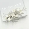 Beads & Beyond Almeida Silberner floraler Mini-Haarkamm* Haarschmuck Aus Kristall | Perlen-haarschmuck