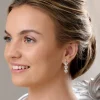 Lace & Favour Amalia Gold Cubic Zirkonia und Perle Tropfen Ohrringe* Geschenke Für Die Braut | Perlen-hochzeitsschmuck
