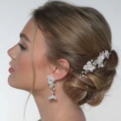 Poirier Amaryllis Blush Perlen Blumiger Haarkamm* Perlen-haarschmuck | Gold-haar-accessoires