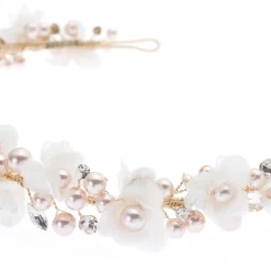 Poirier Amaryllis Blush Perlen Floral Stirnband* Perlen-haarschmuck | Gold-haar-accessoires