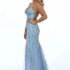 Angel Forever Perlenbesetztes rückenfreies Fishtail-Abschlussballkleid (Eisblau)* Angel Forever Ballkleider | Hellblaue Ballkleider