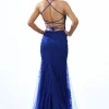 Angel Forever Perlenbesetztes rückenfreies Fishtail-Abschlussballkleid (Königsblau)* Angel Forever Ballkleider | Königsblaue Ballkleider