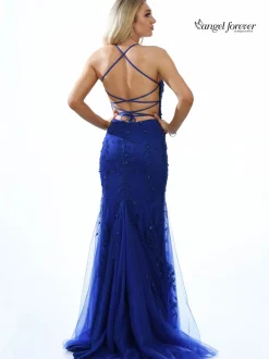 Angel Forever Perlenbesetztes rückenfreies Fishtail-Abschlussballkleid (Königsblau)* Angel Forever Ballkleider | Königsblaue Ballkleider