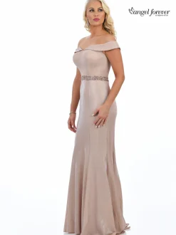 Angel Forever Schimmernder Stoff Off The Shoulder Ballkleid (Rose Gold)* Angel Forever Ballkleider | Rosa Ballkleider