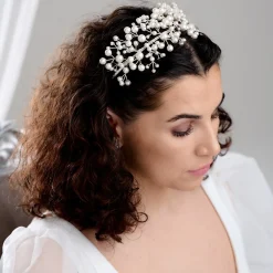 Arianna Ewiges Statement Perlenstirnband AR632* Perlen-haarschmuck | Silberne Haar-accessoires