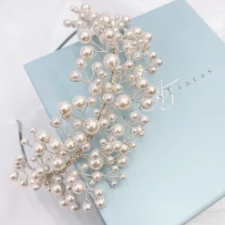 Arianna Ewiges Statement Perlenstirnband AR632* Perlen-haarschmuck | Silberne Haar-accessoires
