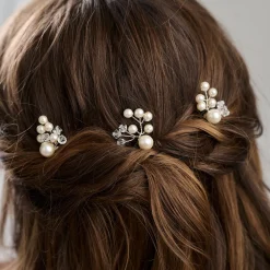 Arianna Mira 3er Set Haarnadeln mit Perlen, Kristallen und Diamanten ARP614* Geschenke Für Brautjungfern | Perlen-haarschmuck