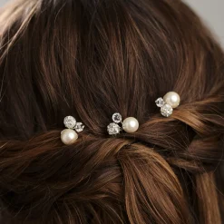 Arianna Mira 3er Set Haarnadeln mit Perlen, Kristallen und Diamanten ARP614* Geschenke Für Brautjungfern | Perlen-haarschmuck