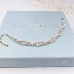 Arianna Perlen- und Diamanten-Hochzeitsarmband ARW093* Geschenke Für Brautjungfern | Geschenke Für Die Braut