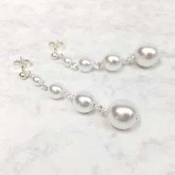 Arianna Reinheit Perle Tropfen Ohrringe ARE617* Geschenke Für Die Braut | Perlen-hochzeitsschmuck