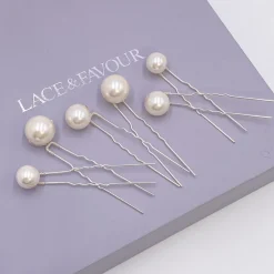 Arianna Reinheit Satz von 6 Perle Hochzeit Haarnadeln ARP617* Geschenke Für Brautjungfern | Geschenke Für Die Braut