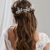 Arianna Satz von 3 floralen Perlen und Perlen Haarnadeln ARP754* Perlen-haarschmuck | Silberne Haar-accessoires