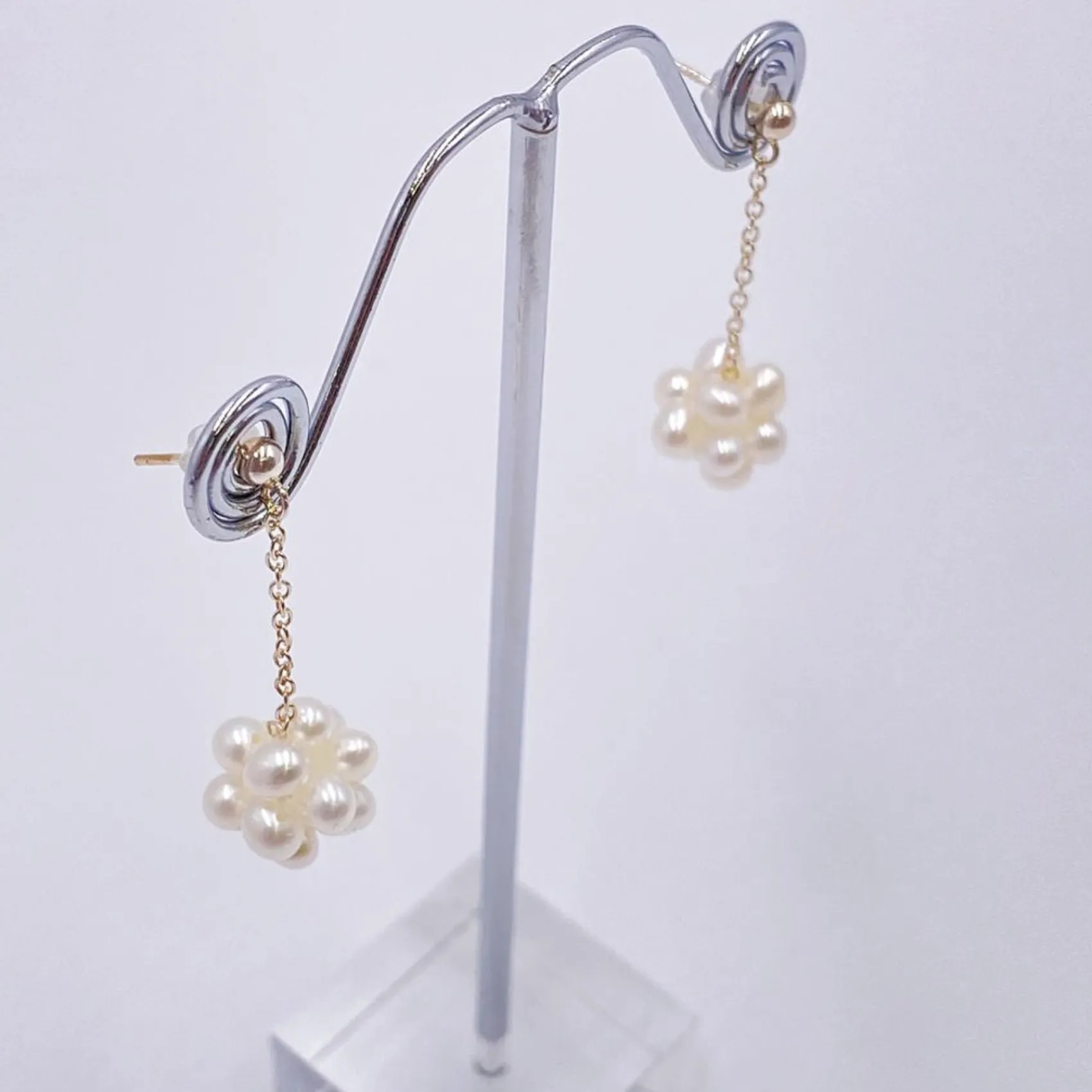 Lace & Favour Arieta Süßwasserperlen-Cluster-Kette Tropfenohrringe* Geschenke Für Die Mutter Des Bräutigams | Geschenke Für Die Mutter Der Braut