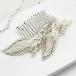 Beads & Beyond Astoria Vintage inspiriert Perlen Blätter asymmetrische Kamm* Vintage-kopfbedeckungen | Haarschmuck Aus Kristall