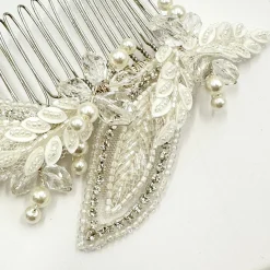 Beads & Beyond Astoria Vintage inspiriert Perlen Blätter asymmetrische Kamm* Vintage-kopfbedeckungen | Haarschmuck Aus Kristall