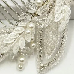Beads & Beyond Astoria Vintage inspiriert Perlen Blätter asymmetrische Kamm* Vintage-kopfbedeckungen | Haarschmuck Aus Kristall