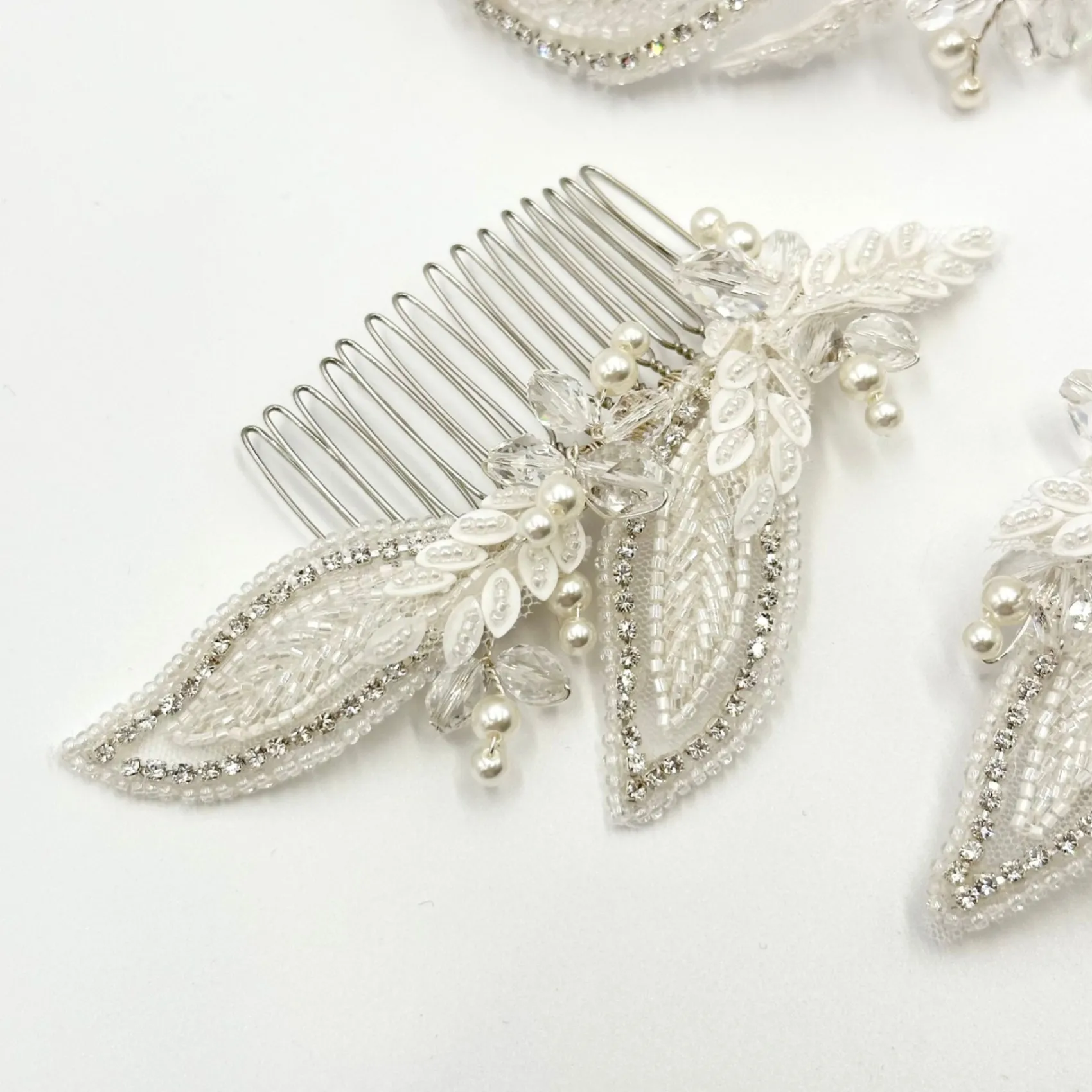 Beads & Beyond Astoria Vintage inspiriert Perlen Blätter asymmetrische Kamm* Vintage-kopfbedeckungen | Haarschmuck Aus Kristall