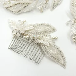 Beads & Beyond Astoria Vintage inspiriert Perlen Blätter asymmetrische Kamm* Vintage-kopfbedeckungen | Haarschmuck Aus Kristall