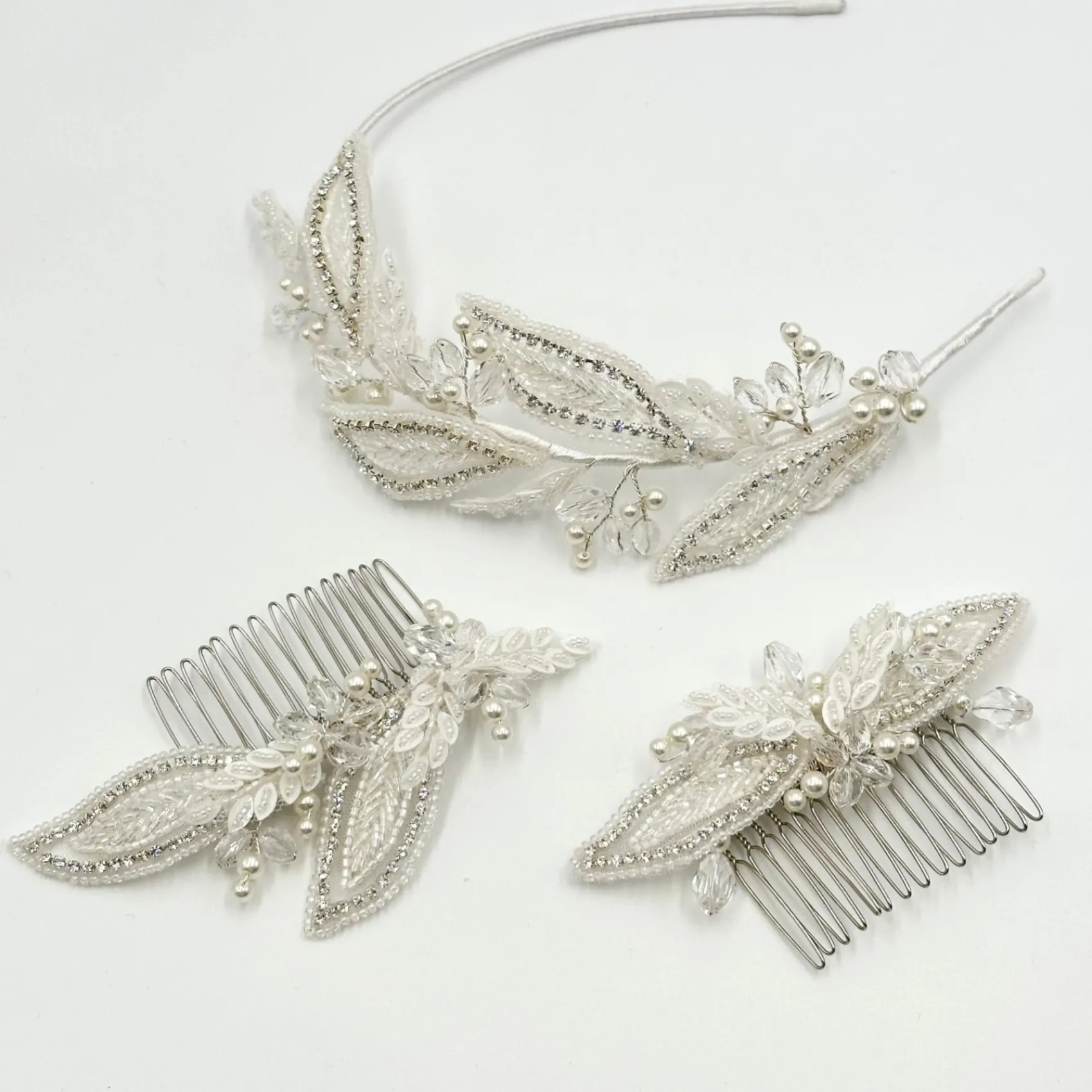 Beads & Beyond Astoria Vintage inspiriert Perlen Blätter asymmetrische Kamm* Vintage-kopfbedeckungen | Haarschmuck Aus Kristall