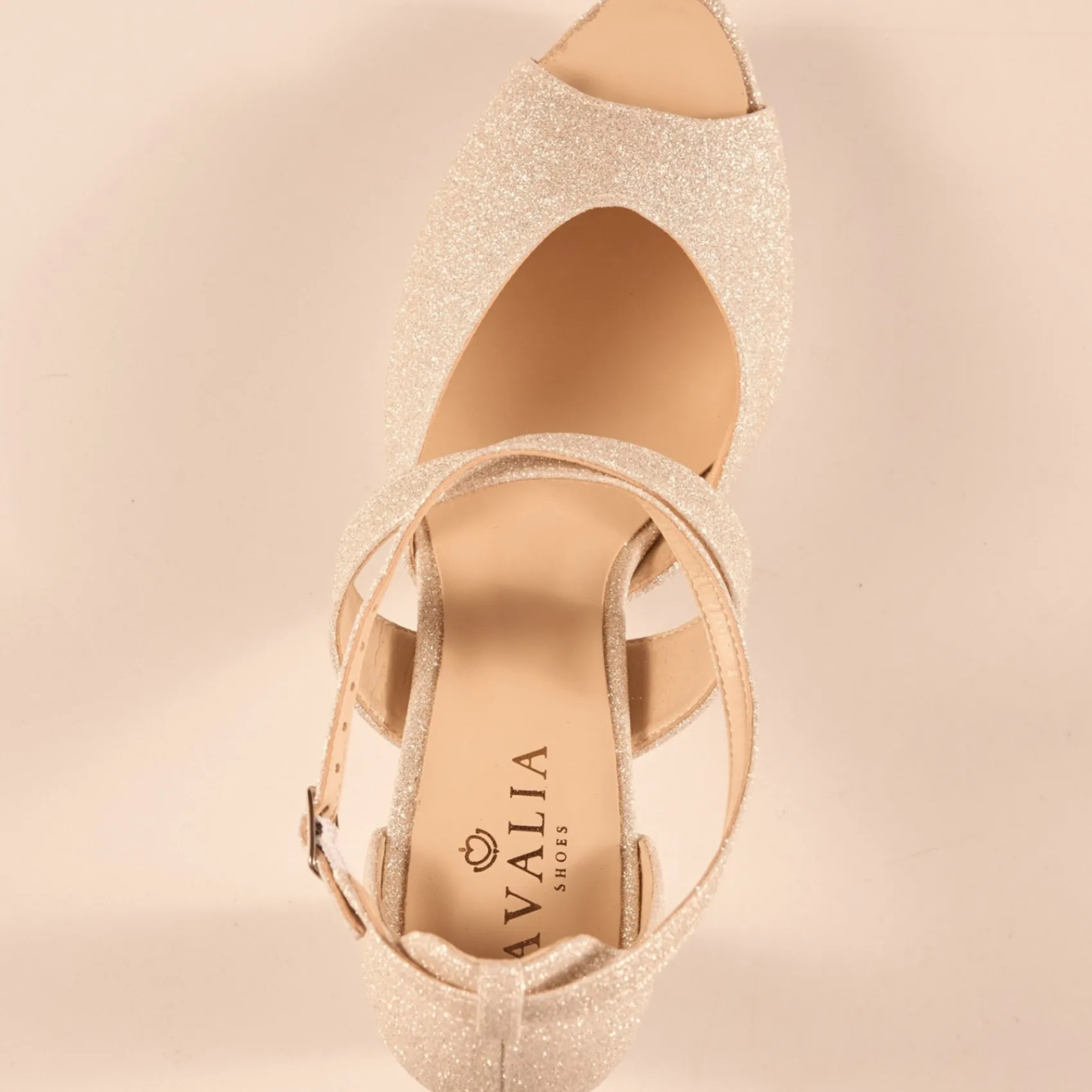 Avalia Shoes Avalia Cindy Silber Glitter Cross Strap Block Heel Plattform Sandalen* Glitzernde Ballschuhe | Goldene Ballschuhe
