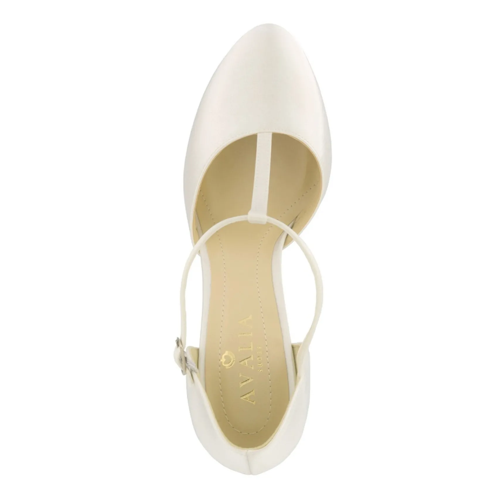 Avalia Shoes Avalia Coco Elfenbein Satin hohe Blockabsatz T-Bar Schuhe* Hochzeitsschuhe | Hochhackige Schuhe