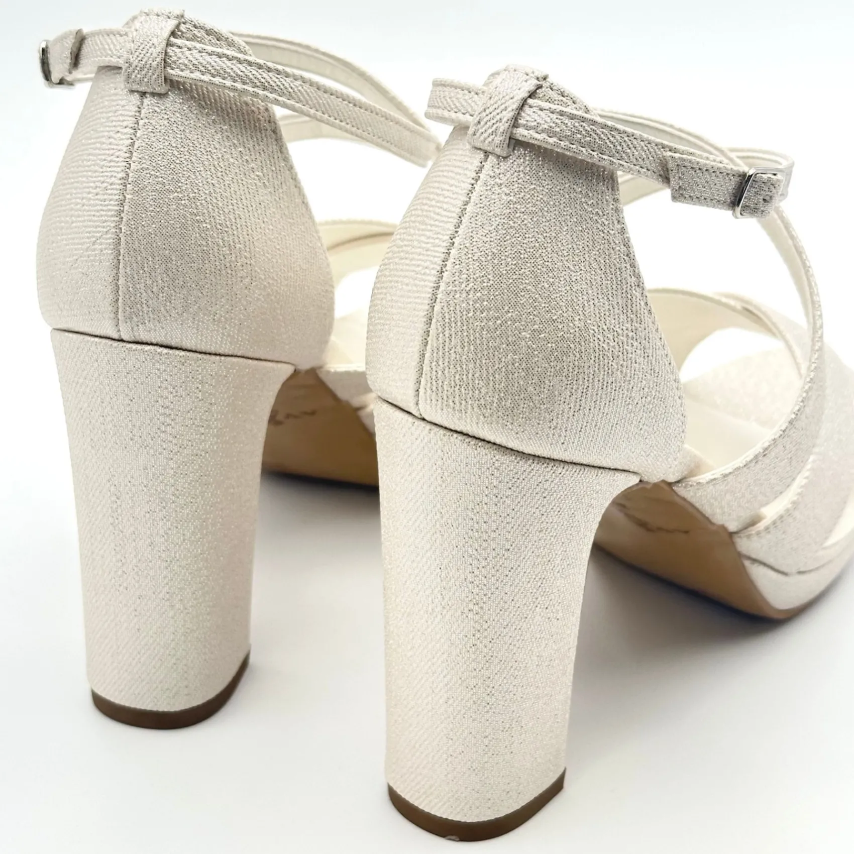Avalia Shoes Avalia Dilmar Gold Schimmer Riemchen Blockabsatz Plateau Sandalen* Goldene Ballschuhe | Abschlussball-sandalen