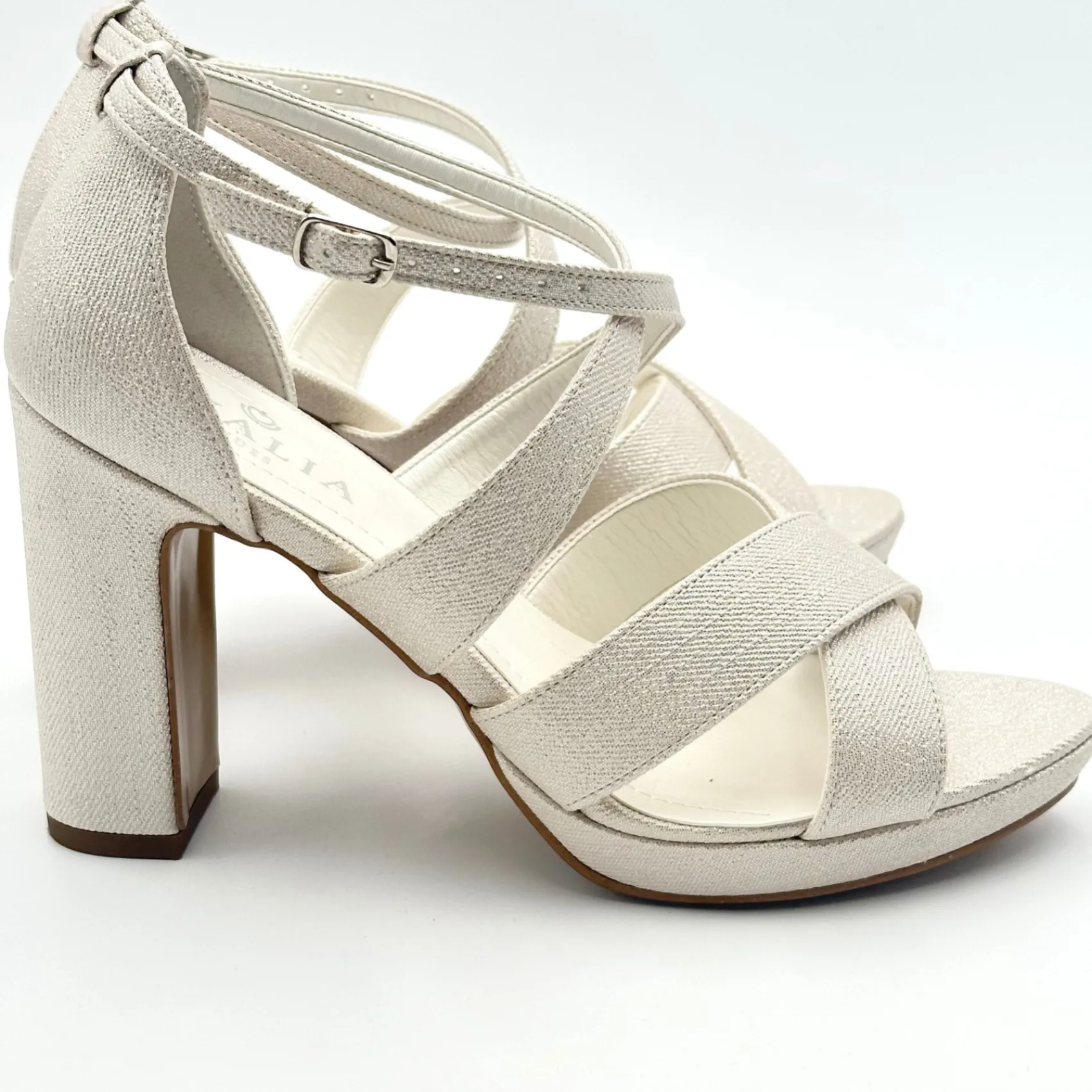 Avalia Shoes Avalia Dilmar Gold Schimmer Riemchen Blockabsatz Plateau Sandalen* Goldene Ballschuhe | Abschlussball-sandalen