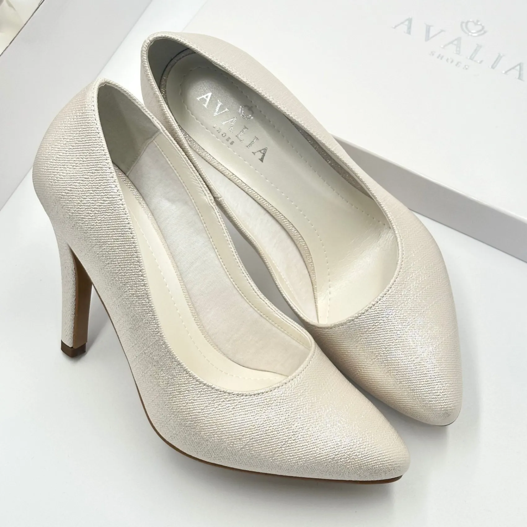 Avalia Shoes Avalia Goldy Champagner Schimmer High Heel Schuhe* Glitzernde Ballschuhe | Goldene Ballschuhe