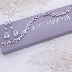 Lace & Favour Beaumont Cubic Zirkonia Hochzeitsarmband | L&F* Silberner Abschlussball-schmuck | Prom Armbänder