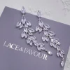 Lace & Favour Belize Statement Cubic Zirkonia lange Tropfenohrringe* Silberner Abschlussball-schmuck | Abschlussball-ohrringe