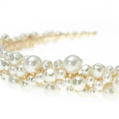 Poirier Bella Süßwasser Perle Gold Hochzeit Stirnband | Lace & Favour* Perlen-haarschmuck | Gold-haar-accessoires