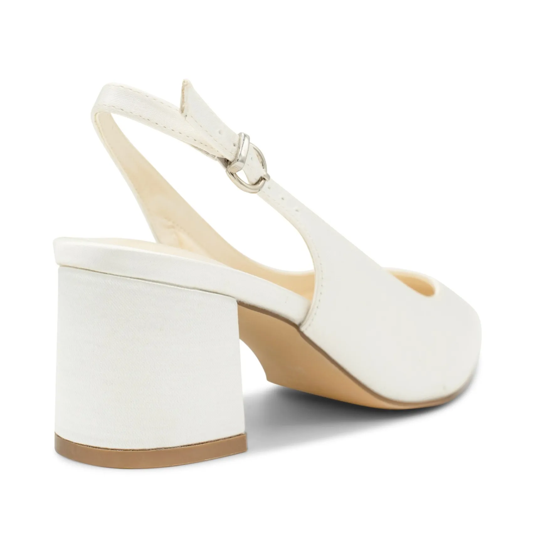 Paradox London Bessy Färbbare Elfenbein Satin Breite Passform Slingback Niedrige Blockabsätze* Schuhe Für Die Mutter Der Braut | Hochzeitsschuhe