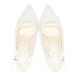 Paradox London Bessy Färbbare Elfenbein Satin Breite Passform Slingback Niedrige Blockabsätze* Schuhe Für Die Mutter Der Braut | Hochzeitsschuhe