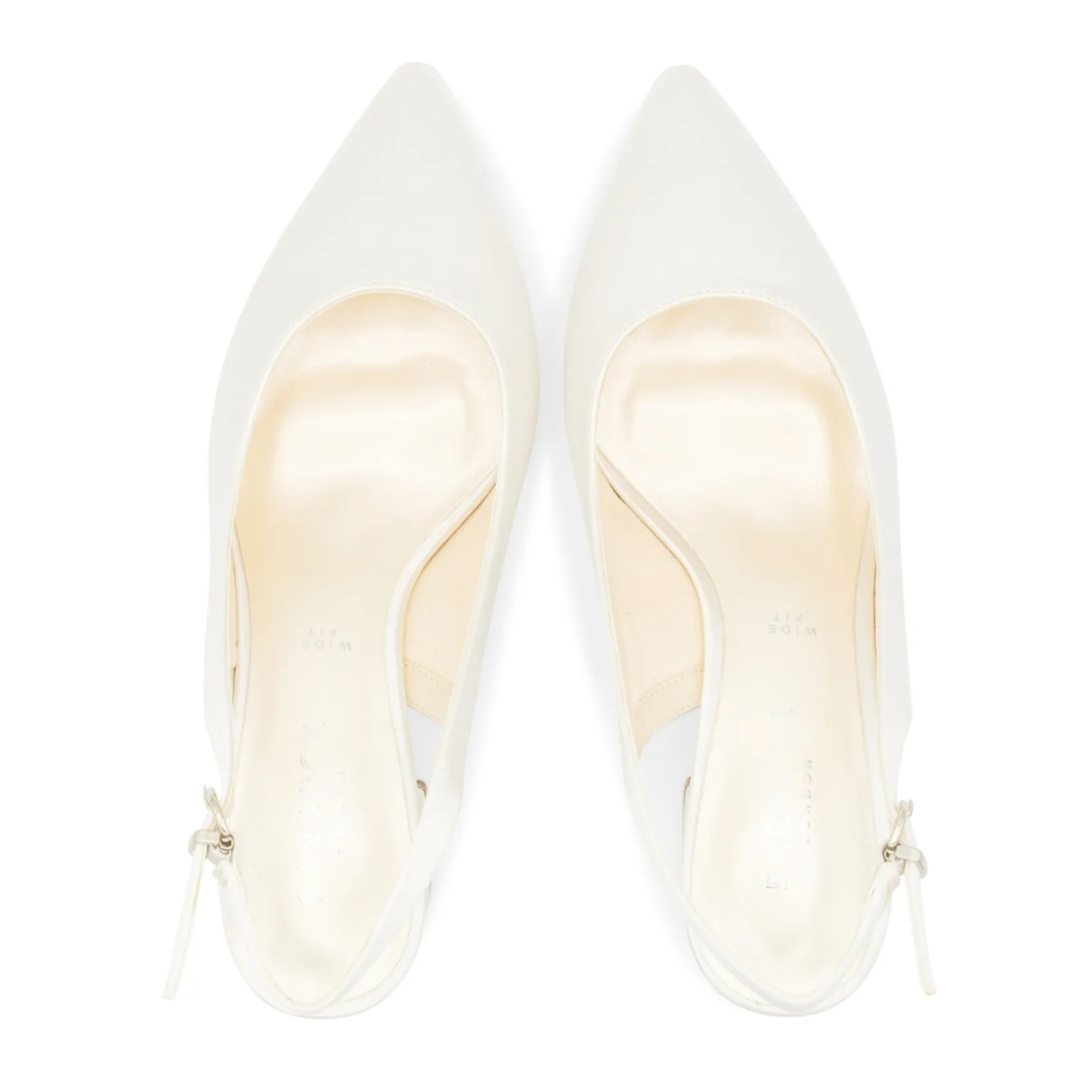 Paradox London Bessy Färbbare Elfenbein Satin Breite Passform Slingback Niedrige Blockabsätze* Schuhe Für Die Mutter Der Braut | Hochzeitsschuhe
