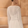 Bianco Evento Bianco Elfenbein gestrickt lange Ärmel Krawatte vorne Strickjacke E433* Brautjacken & Strickjacken