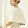 Bianco Evento Bianco Elfenbein Kaschmir Effekt Hochzeit Schal E318* Gestrickte Schals | Hochzeitsumhänge & Tücher