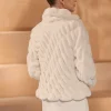 Bianco Evento Bianco Elfenbein Kunstfell lange Ärmel Hochzeit Jacke E445* Jacken, Umhänge Und Schals Aus Kunstfell | Boleros Und Jacken Für Hochzeiten