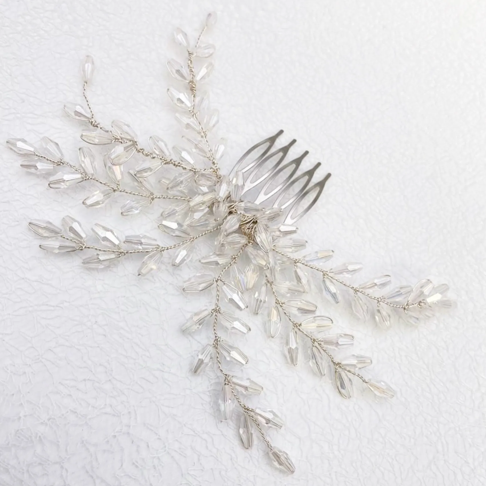 Posy & Pearl Blyss Crystal Spray Hochzeit Haarkamm* Haarschmuck Aus Kristall | Silberne Haar-accessoires