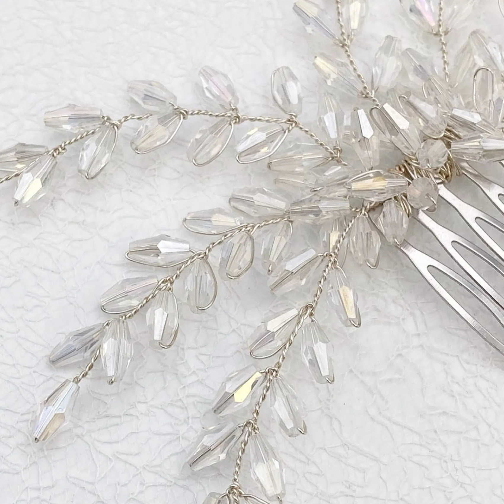 Posy & Pearl Blyss Crystal Spray Hochzeit Haarkamm* Haarschmuck Aus Kristall | Silberne Haar-accessoires