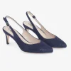 Capollini Catherine Marineblaues Nubukleder Slingbacks mit mittlerem Absatz* Schuhe Für Hochzeitsgäste | Schuhe Für Die Mutter Der Braut