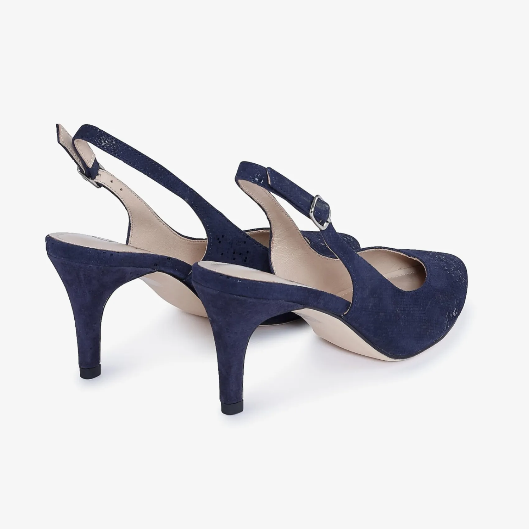 Capollini Catherine Marineblaues Nubukleder Slingbacks mit mittlerem Absatz* Schuhe Für Hochzeitsgäste | Schuhe Für Die Mutter Der Braut