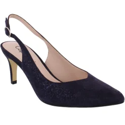 Capollini Catherine Marineblaues Nubukleder Slingbacks mit mittlerem Absatz* Schuhe Für Hochzeitsgäste | Schuhe Für Die Mutter Der Braut