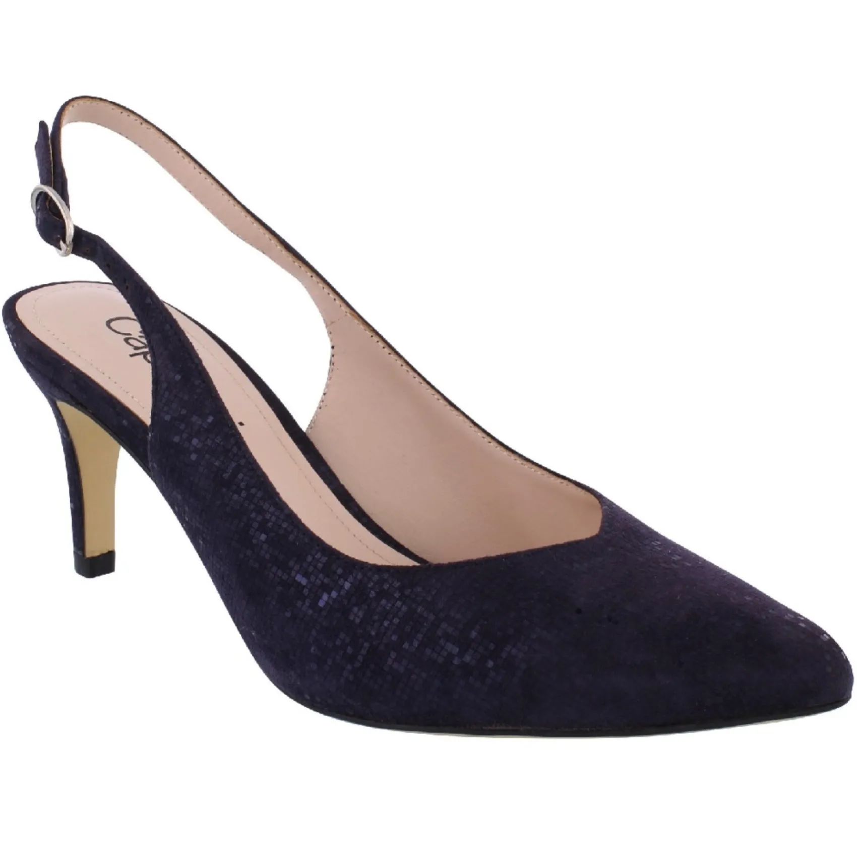 Capollini Catherine Marineblaues Nubukleder Slingbacks mit mittlerem Absatz* Schuhe Für Hochzeitsgäste | Schuhe Für Die Mutter Der Braut
