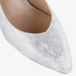 Capollini Catherine Silberne Nubukleder Slingbacks mit mittlerem Absatz* Schuhe Für Hochzeitsgäste | Schuhe Für Die Mutter Der Braut