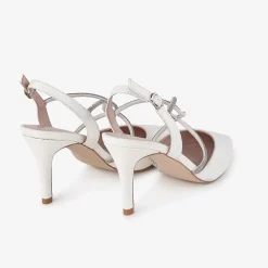 Capollini Charlotte Creme Leder Diamante Kreuzriemen Slingbacks* Party-schuhe | Schuhe Für Hochzeitsgäste