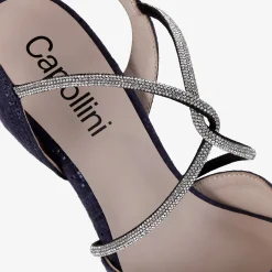 Capollini Charlotte Marineblaues Nubukleder Diamantenkreuzriemen Slingback* Party-schuhe | Schuhe Für Hochzeitsgäste
